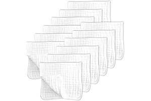 SWEET DOLPHIN 12 Pack Muslin Burp Cloths for Baby
