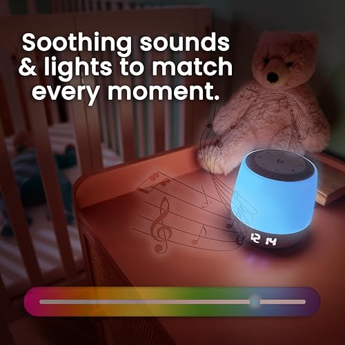 Miniatura 6 de Babysense Dreamer 2.0 - Máquina de sonido para bebés con luz nocturna, 2 generación, 28 sonidos relajantes, entrenador de sueño para niños pequeños,