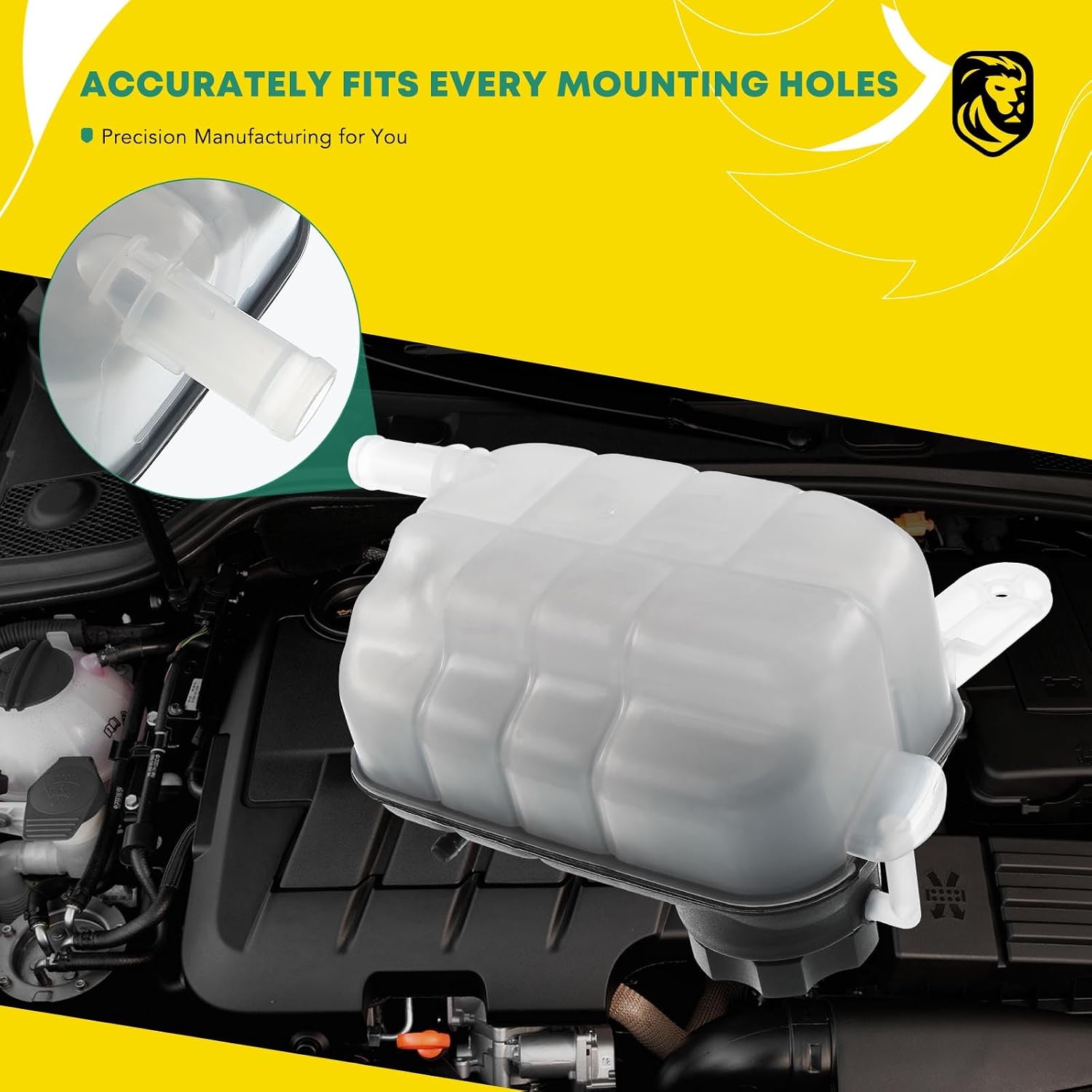 YHTAUTO Front Expansion Tank w/ Pressurized Cap for Chevrolet Trax 2013-2021, Buick Encore 2013-2021, Engine Coolant Recovery Overflow Reservoir