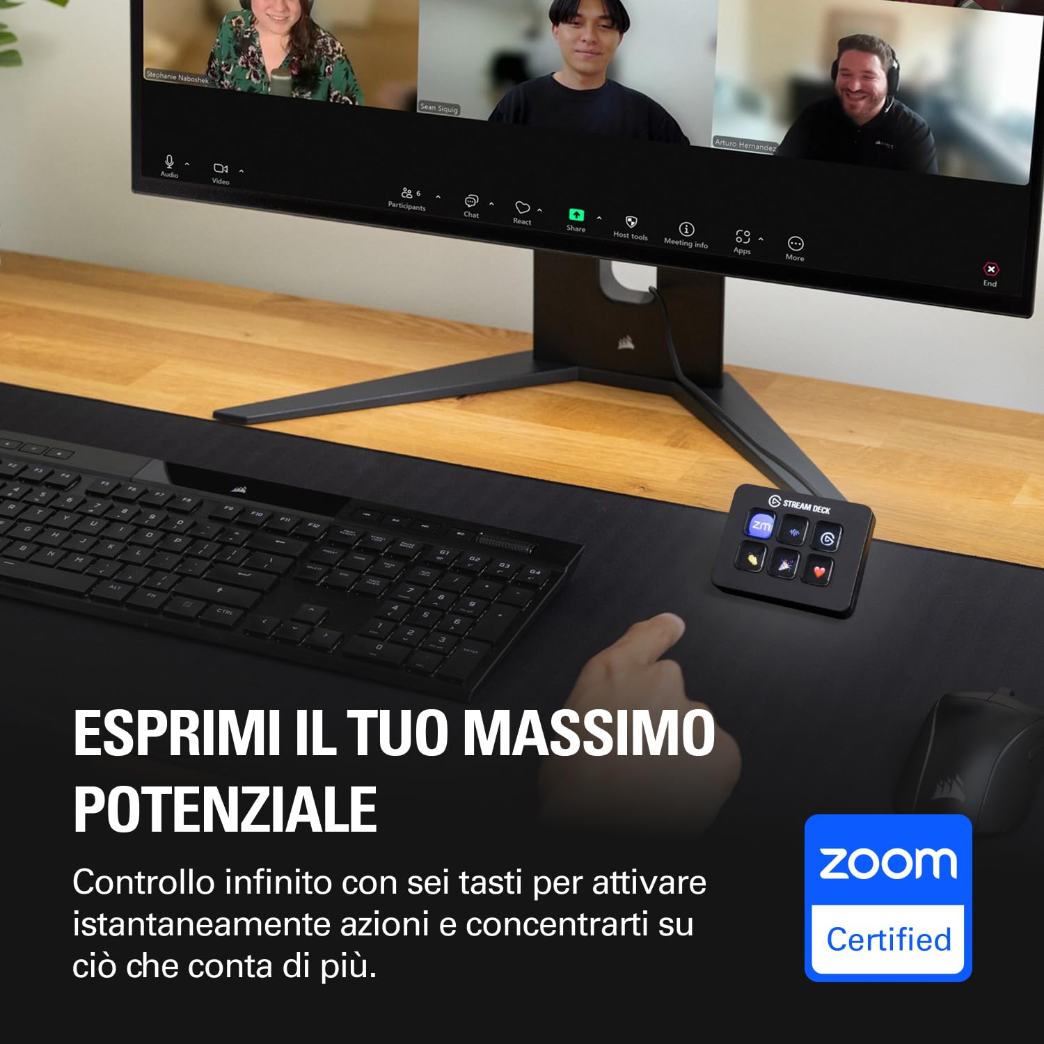 Elgato Stream Deck Mini Individuale Controllo Creazione di Contenuti in Diretta con 6 Tasti LCD Personalizzabili, per Windows 10 e MacOS 10.13 o Successivi, Nero