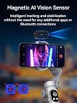 AOCHUAN 3-Axis Gimbal pour iPhone, Stabilisateur Gimbal pour Smartphone avec capteur de vision AI, Portable pour iPhone/Andriod, Stabiliseur de téléphone construit dans la lumière de remplissage parfait pour TikTok YouTube-Smart XPro AI gris