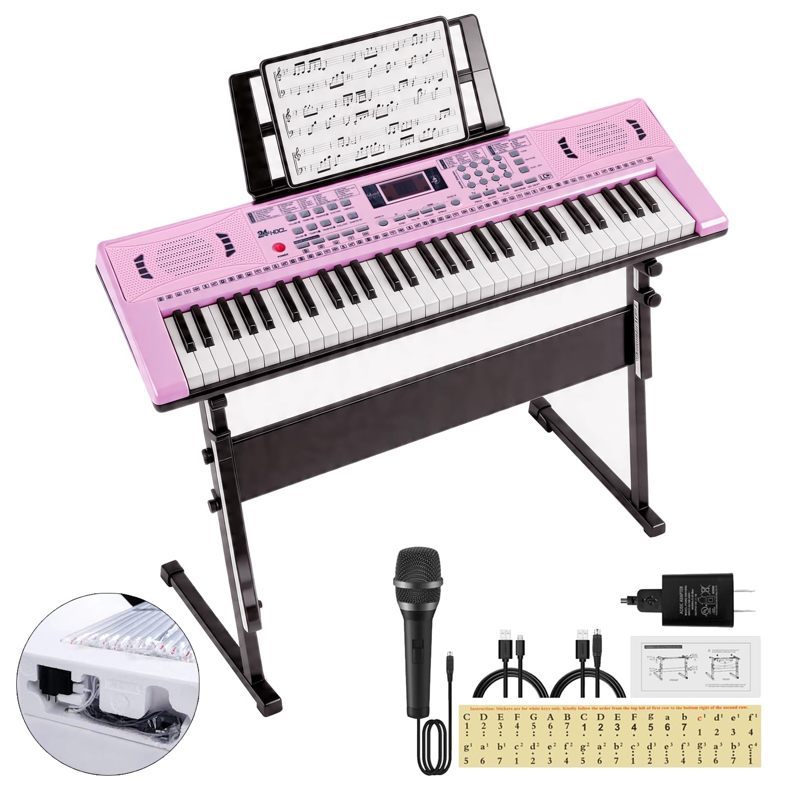 kj ページ　SCO-61/CG Amazon.com: 24HOCL 61 Key Keyboard Piano, Digital Kids Piano
