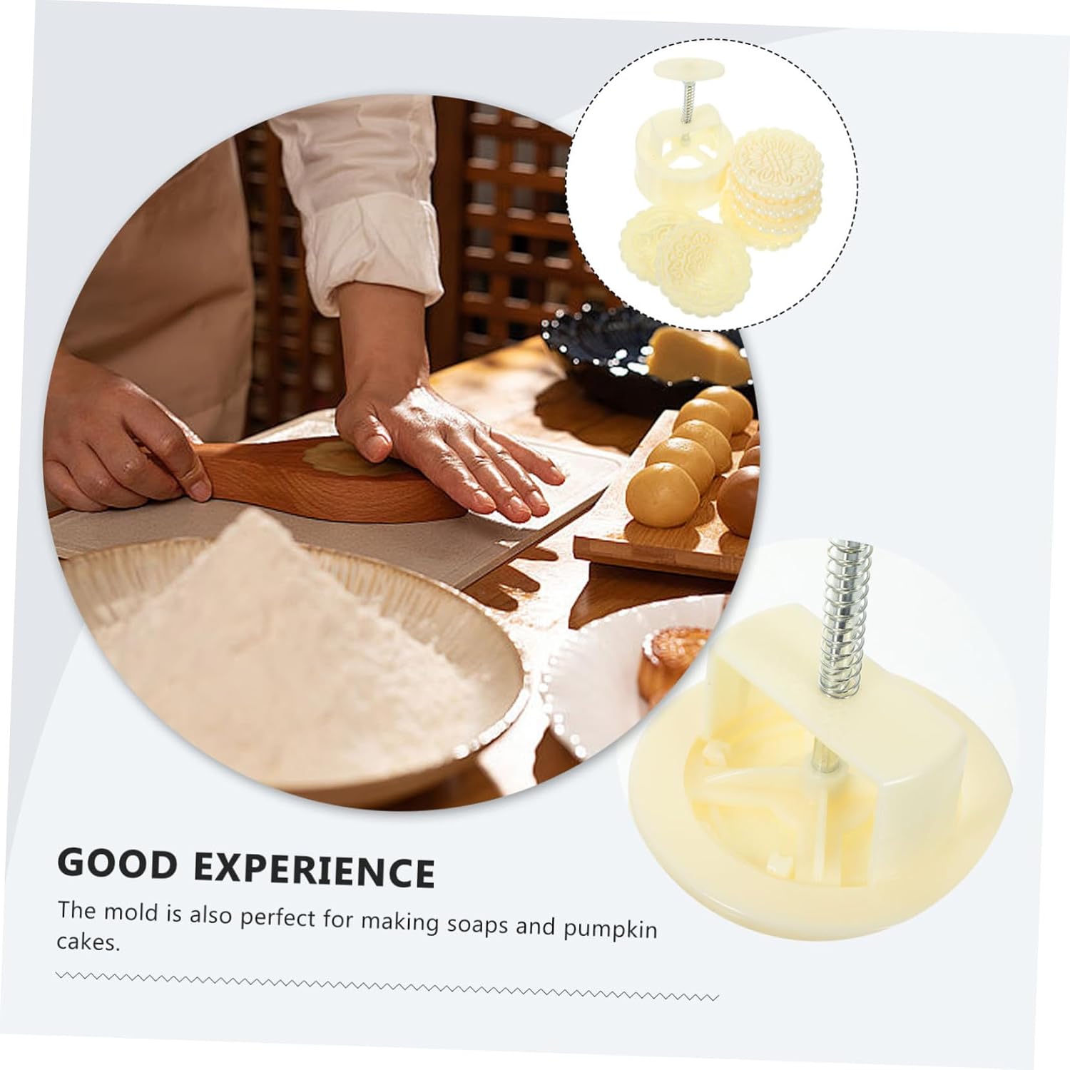 Reusable Cookie 1 Set Moon Cake Tool Baking Cake Ring Chinese Style Easy to Clean