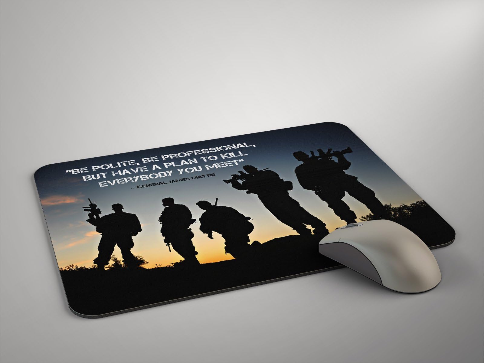 US Marines Mouse Pad General James Mattis Quote USMC Mouse Pad Gift (9.2x7.75)