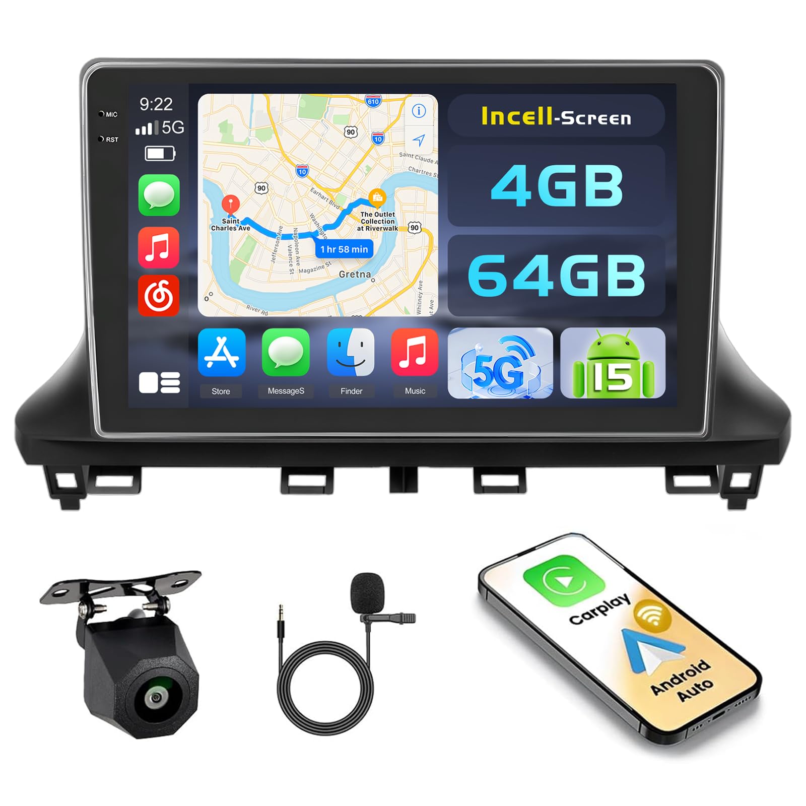 Android 15 Autoradio für FIAT Scudo 2024 10 Zoll Wireless CarPlay
