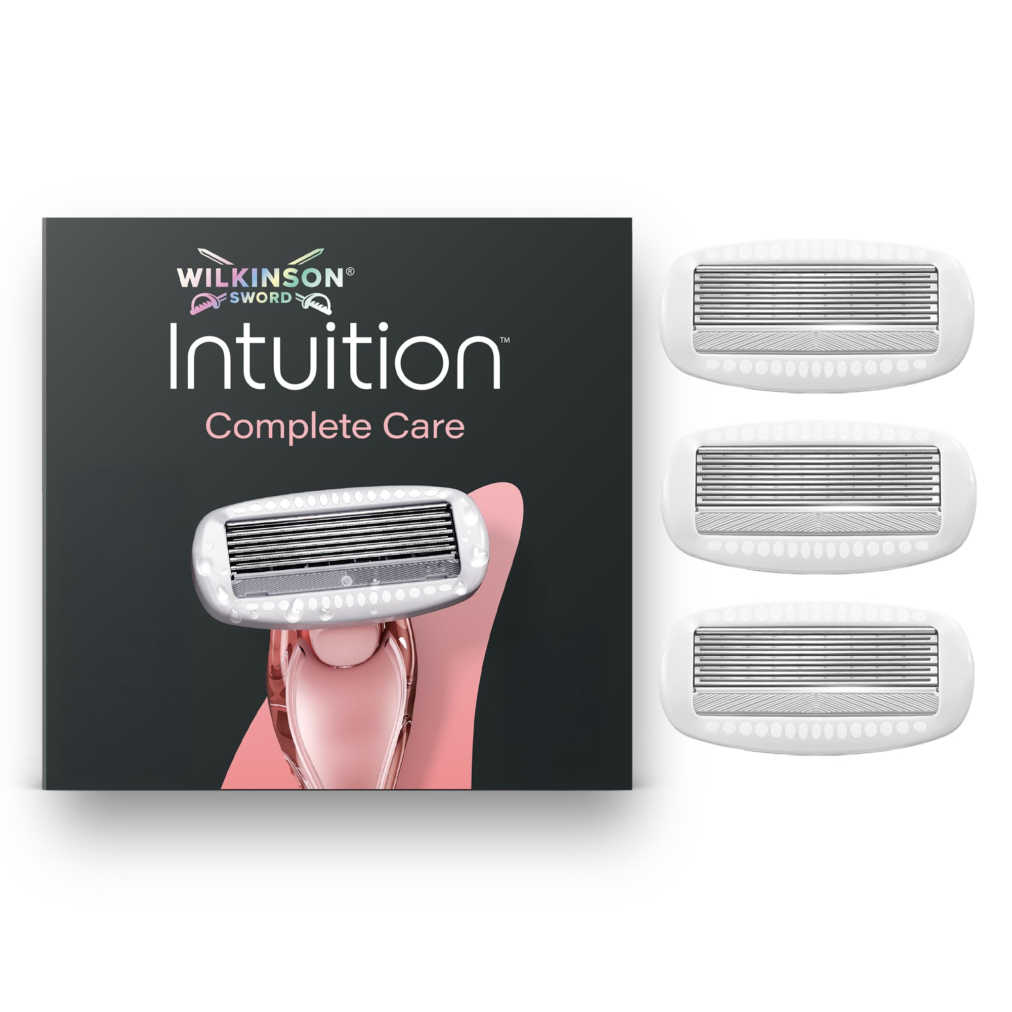 Wilkinson Sword Intuition Complete Care Razors for Women, Hydra-Boost Serum, 3 Women’s Razor Blade Refills
