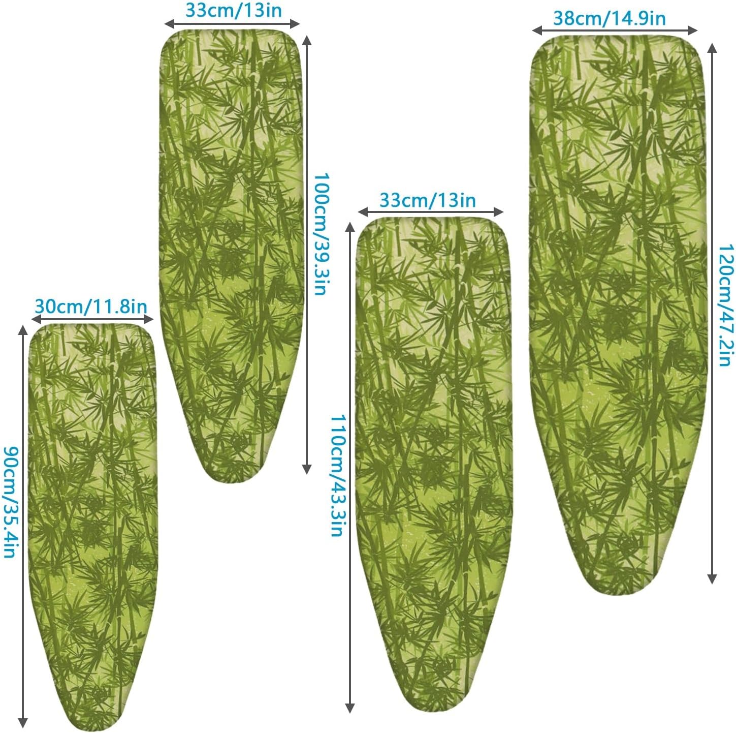 The Original Ironing Board Cover and Pad, Large Ironing Board Cover, Heatproof Floral, Setup for Effortless Ironing Experience(Blue Floral Pattern,120x38cm)