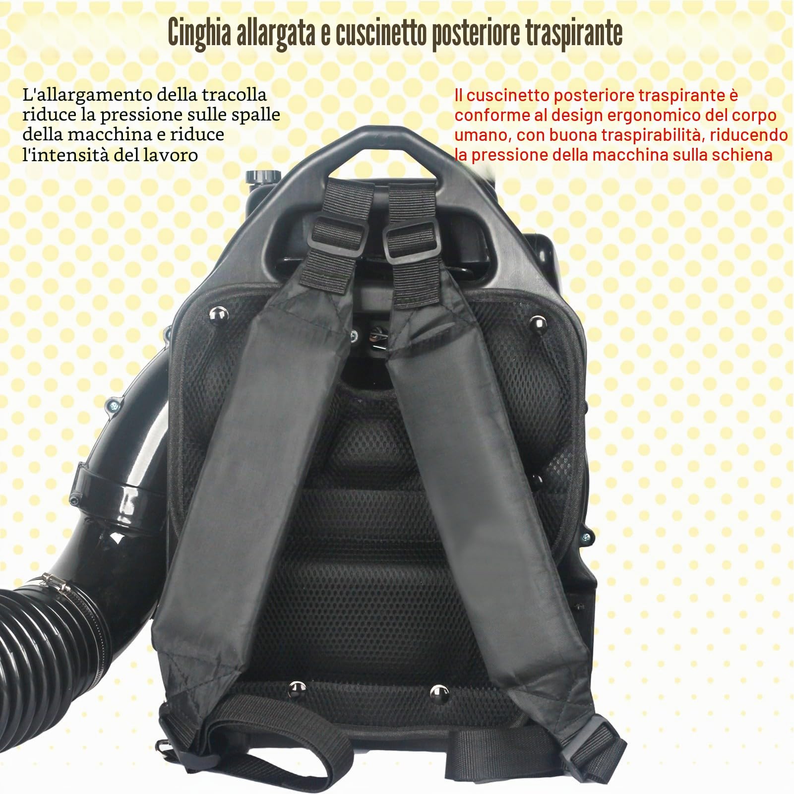 Soffiatore A Benzina A Zaino Per La Casa E Il Giardino,Cilindrata 75.6cc,Velocità Di Soffiaggio 360 Km/H, Soffiatore A Benzina A 4 Tempi, Spazzaneve Per Terrazze E Giardini
