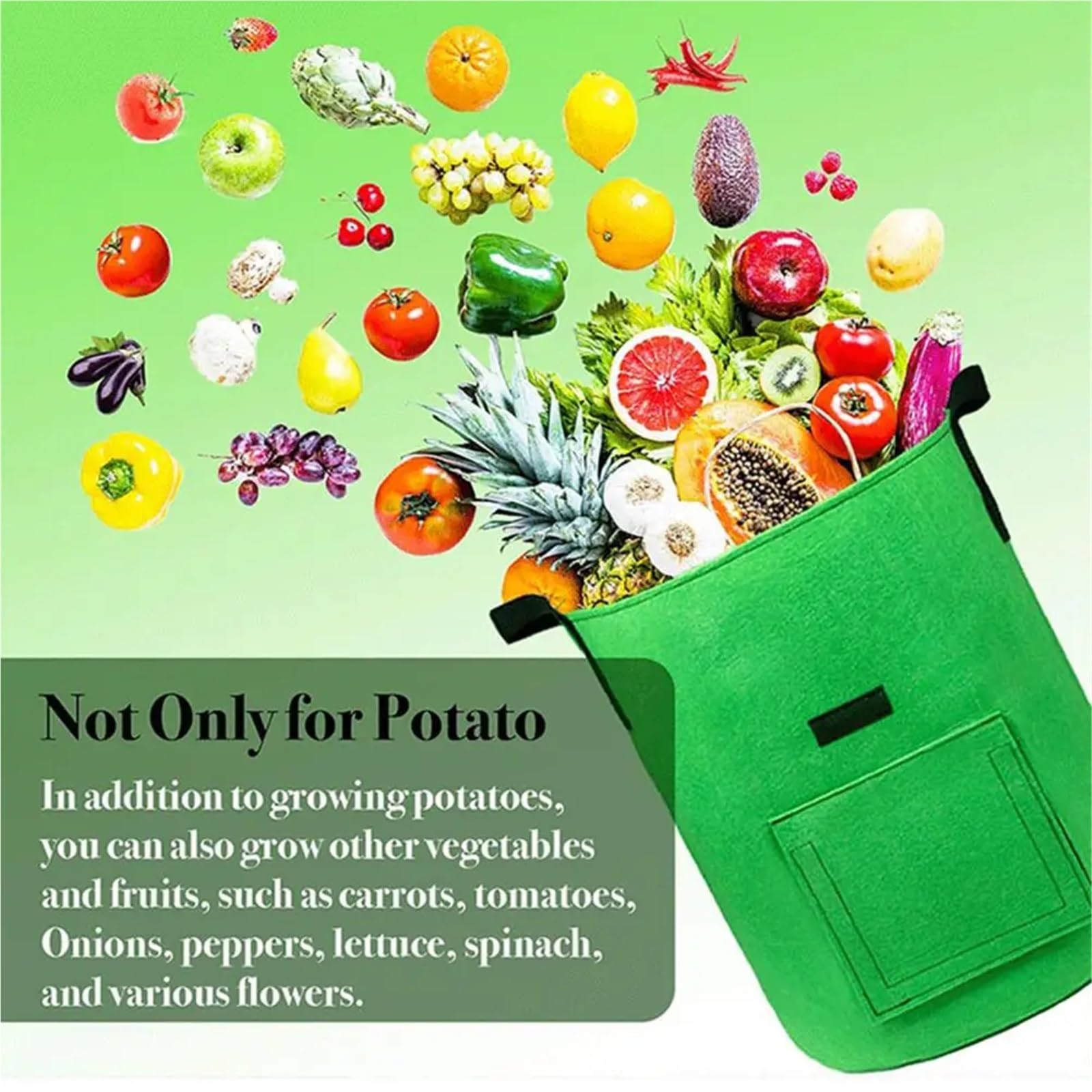 Sac Plantation Non Tissé Lot de 4 Sacs Plantation Pommes Terre colorés avec poignées renforcées, Robustes et réutilisables(15Gallon)