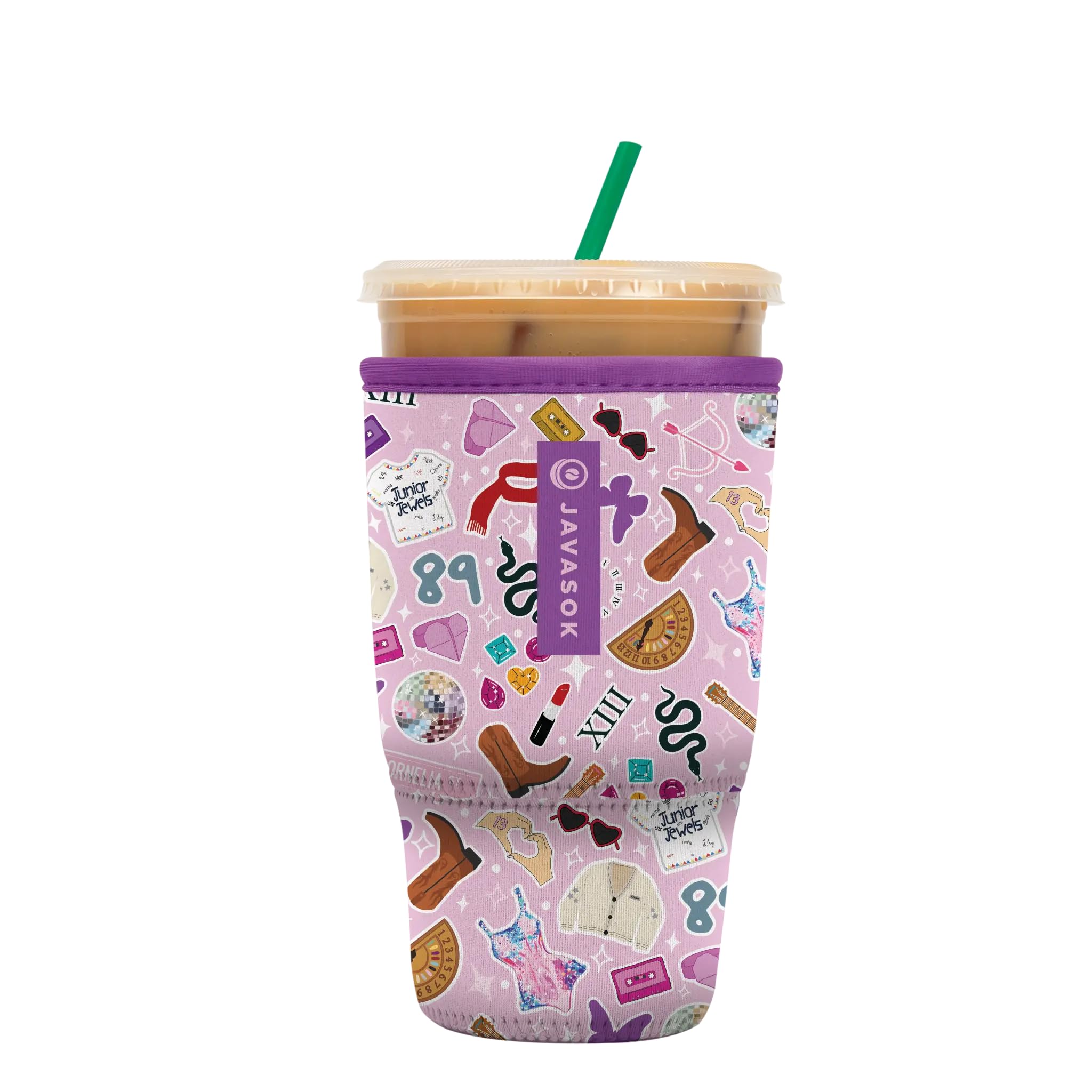 Sok It JavaSok Iced Coffee &amp; Cold Soda Insulated Neoprene Cup Sleeve (On Tour, Large: 30-32oz)