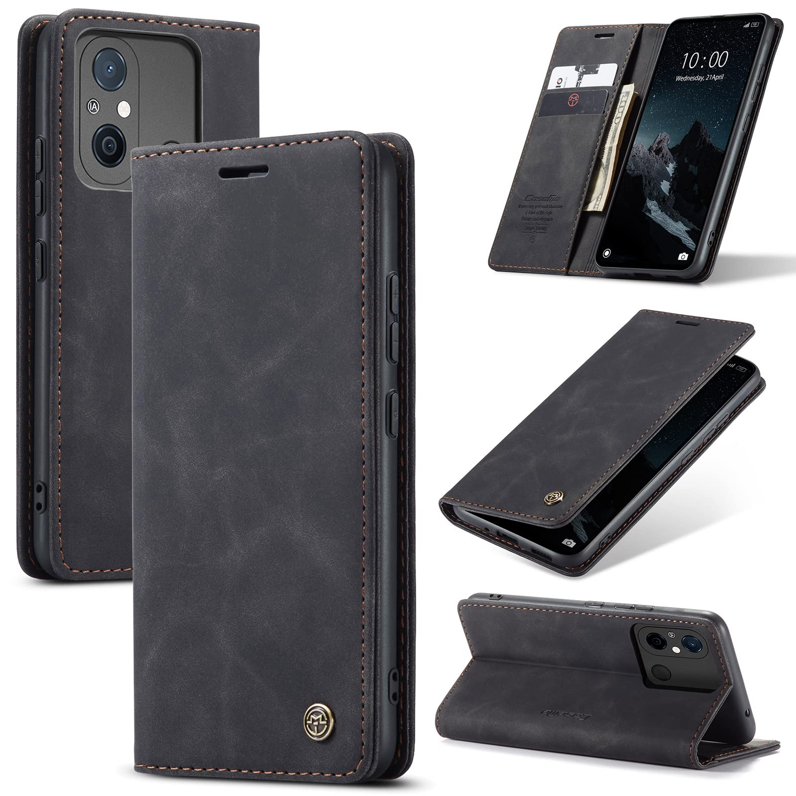 Cover In Pelle Con Magnetica E Slot Per Schede Per Xiaomi Redmi 11A 4G / Redmi 12C – Kingdee (morbido TPU, Flip Book)