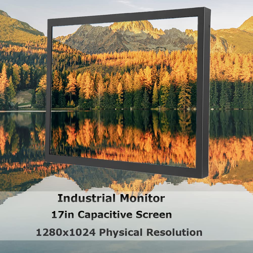 Monitor HDMI 17 pollici Touchscreen capacitivo Display HD 1280 x 1024 Monitor incorporato (4: 3, 5ms Tempo di risposta, VGA, HDMI, AV, BNC, USB) per PC, Sorveglianza CCTV, Videocamera(Nero)