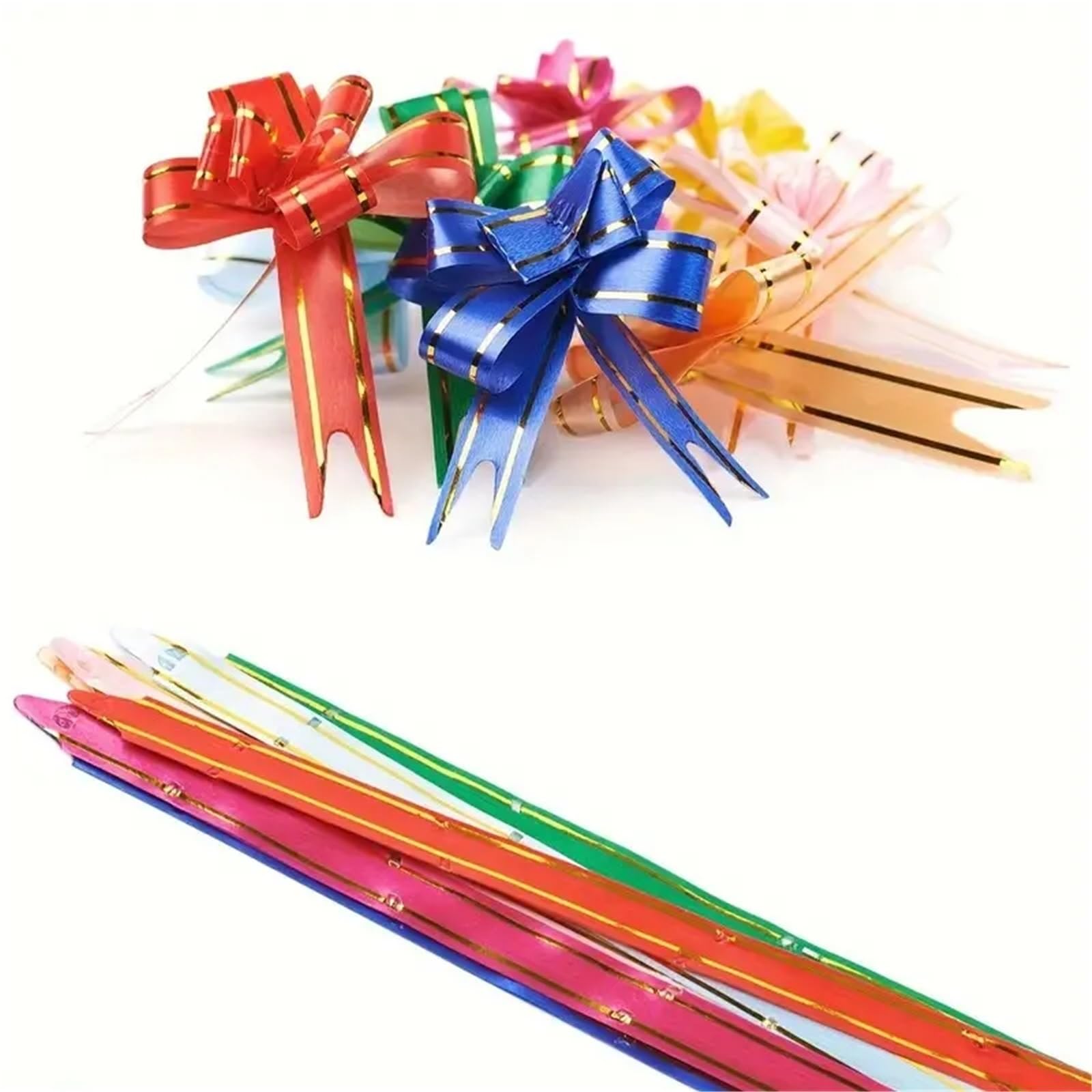 Schleifen zum Ziehen, bunt, Geschenkverpackung, Halloween, Weihnachtsdekoration, Hochzeit, Geburtstag, Jahrestag, Party, 160/400 Stück (400 Stück, Silber)