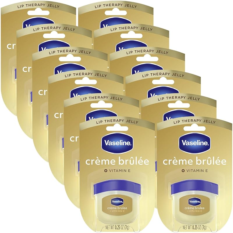Vaseline Lip Therapy Creme Brulee Bálsamo Labial Mini, Pacote com 12, 7 g cada