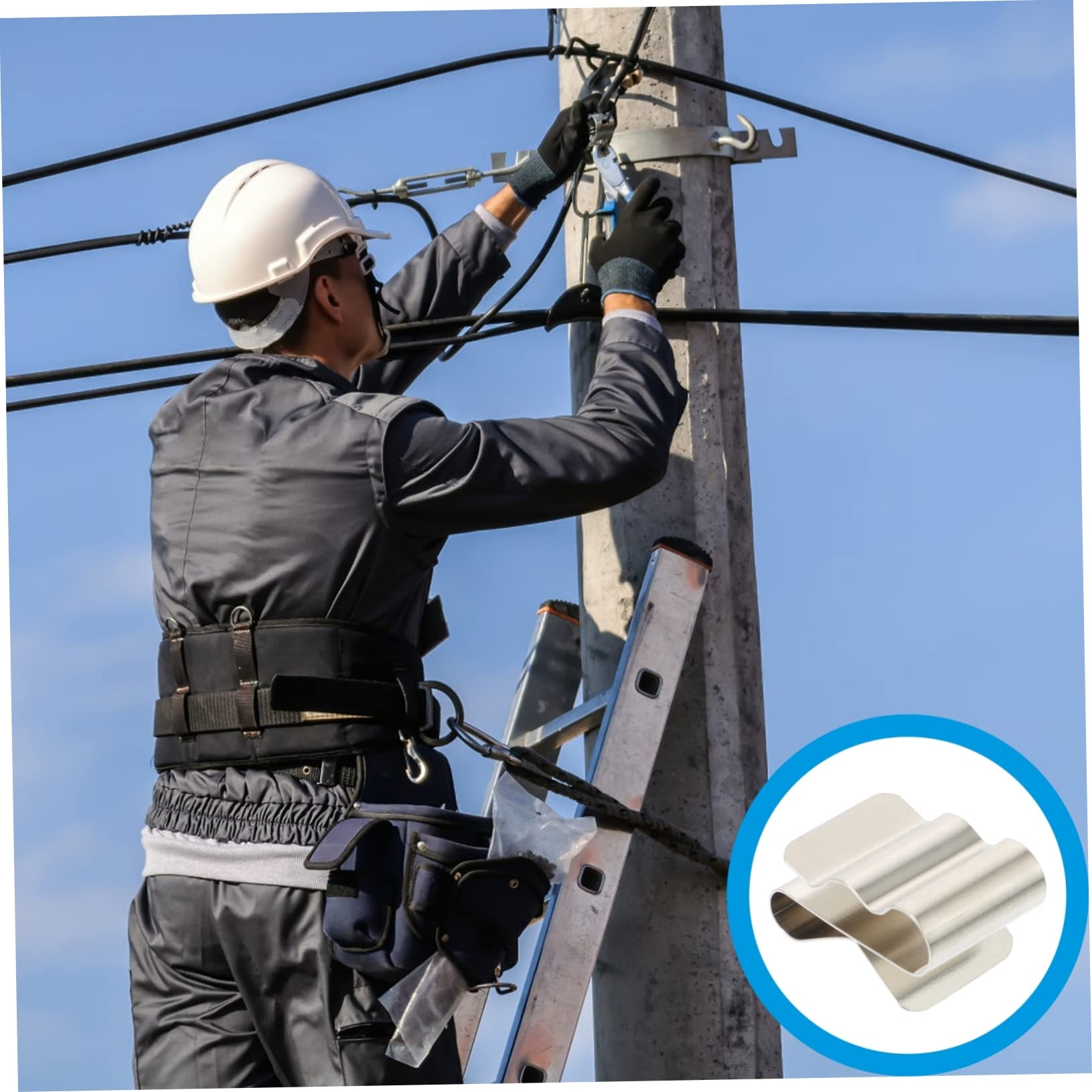 Amosfun 12 Juegos Unidades Clips De Cable De Inoxidable Para Panel Solar Fijación Segura Y Fácil Instalación Para Dos Cables Bajo Marco Presillas Resistentes Sin Daños 50 Piezas X 12