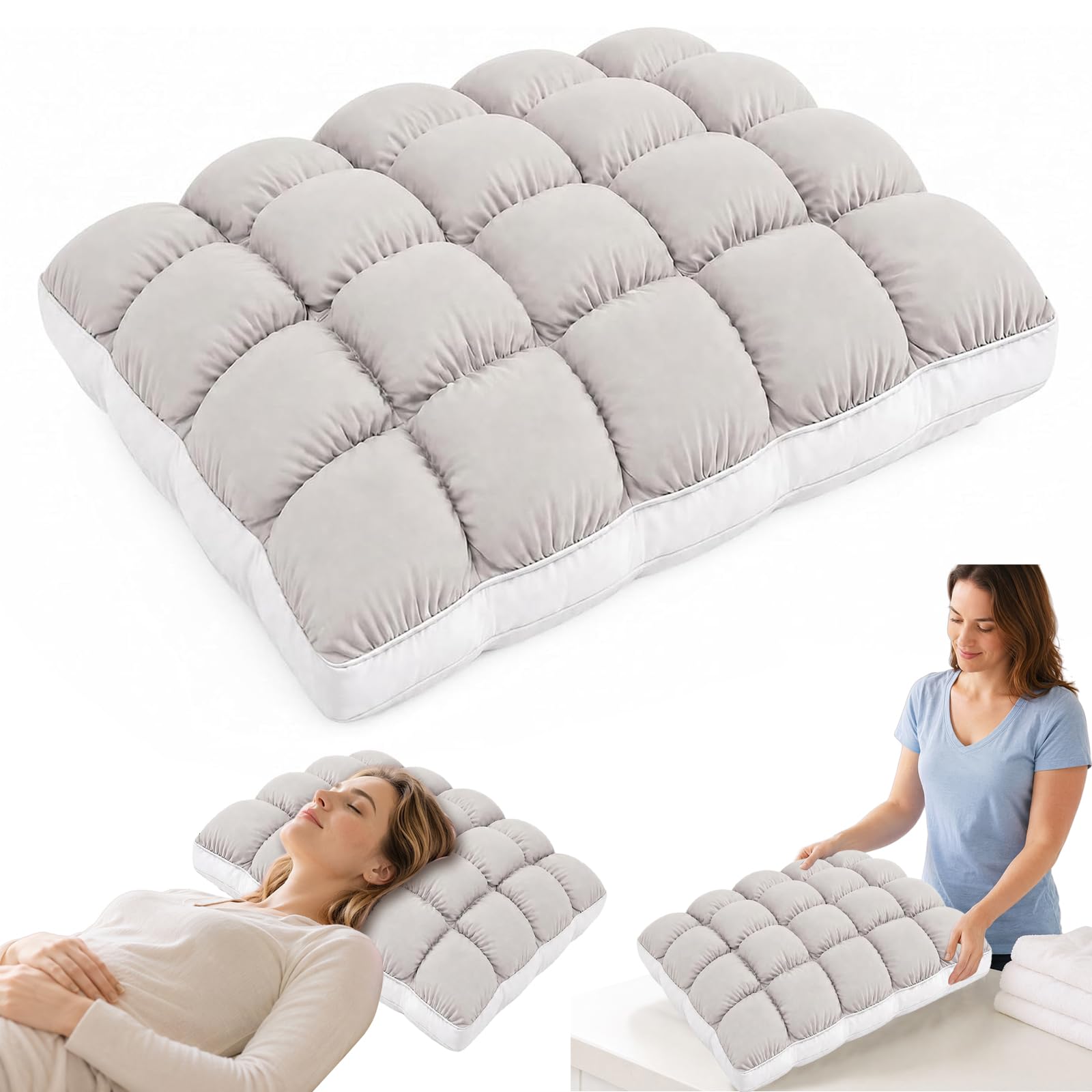 KOBONA Sleep Pillow, Marshmallow Puff Cooling Bed Pillows for Sleeping
