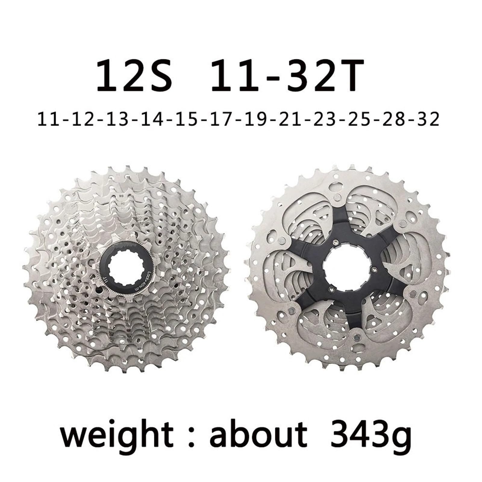 Kaseta Rowerowa Kaseta 12-biegowa do roweru szosowego 11-28T/30T/32T/34T 12V Koło zamachowe K7 12S Wolnobieg pasujący do piasty 11S HG(12 Speed 11-32T)