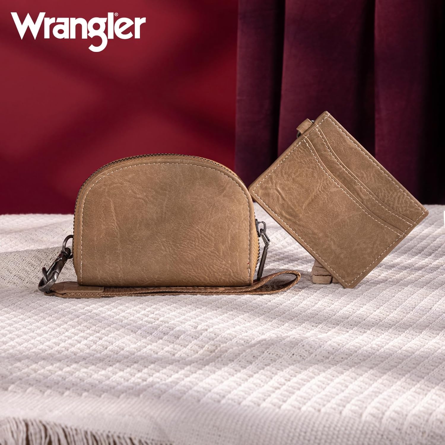 Wrangler KeyChain Wallet Wristlet Wallets for Women Dual Pouch Wristlet Rfid Blocking Credit Card Holder Wallet - Image 7