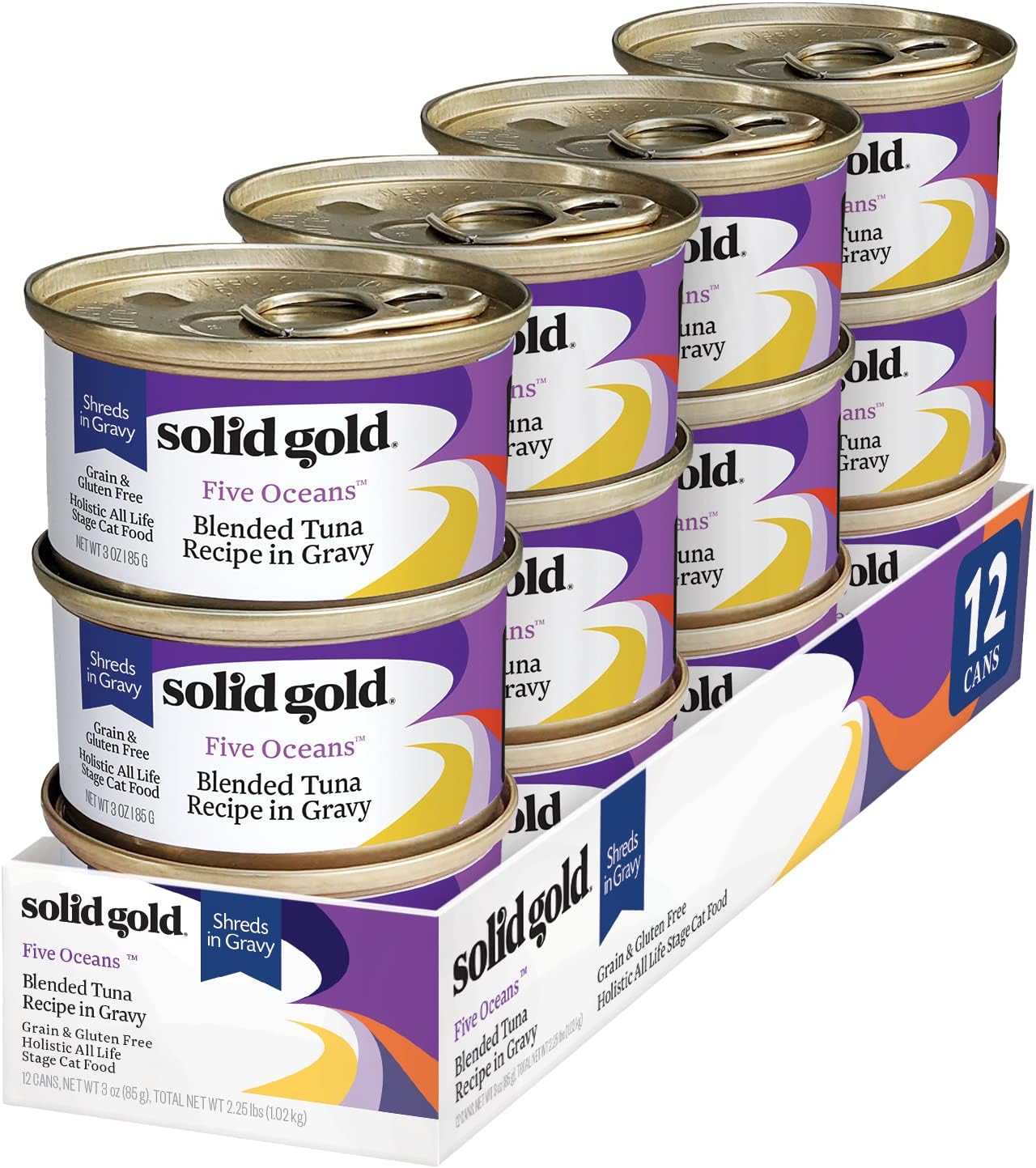 Solid Gold Wet Cat Food Shreds in Gravy Canned Cat Food