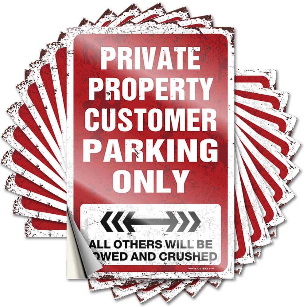 Tattoos Retro Kitchen Decor Vinyl Sticker | Private Property Customer Parking Only Badass for Standing Use(8X12CM)
