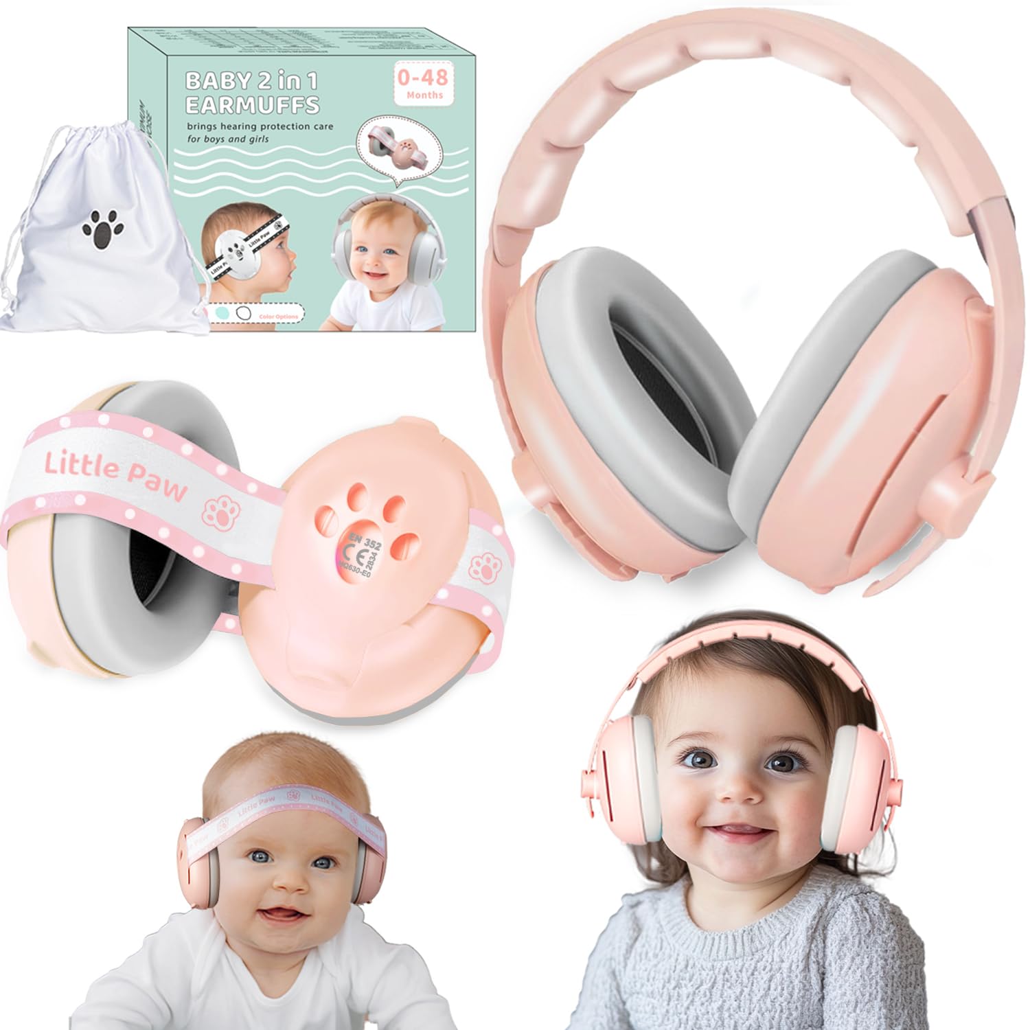 Dekukar 2-in-1 Baby Ear Defender for Babies Toddlers up to 36 Months, CE & UKCA Certified