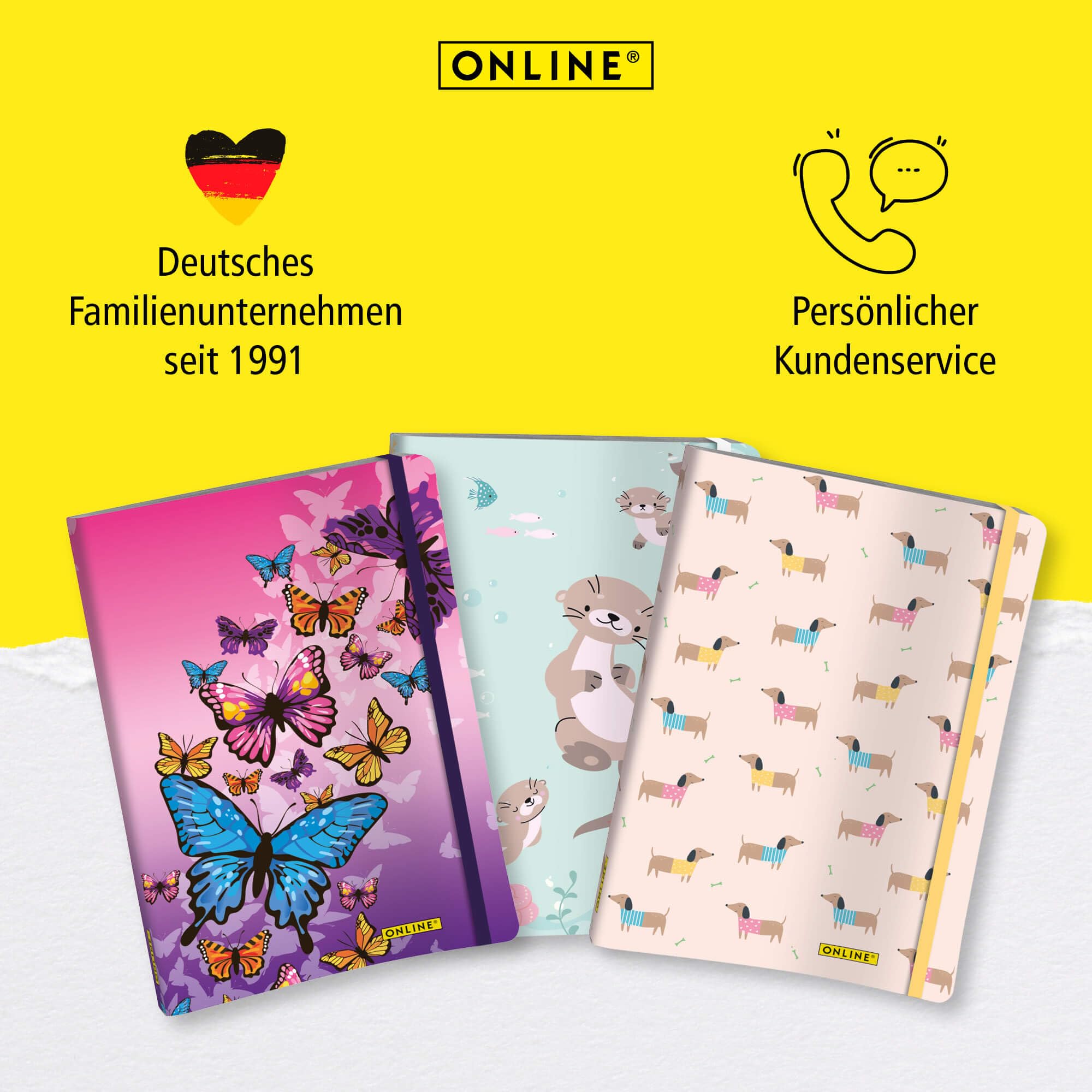 ONLINE Bullet Journal Blue Flowers, 120 g/m² FSC-papier, DIN A5, 144 binnenpagina's gestippeld/gestippeld, notitieboek met zachte cover en elastiek, dagboek voor notities, schetsen, letters