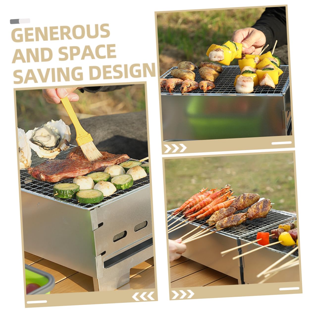 Tragbarer Holzkohlegrill aus Eisen nicht Verformbar und Leicht zu Verstauen für Camping und Outdoor Grillabende Kompakter Kleiner Grill