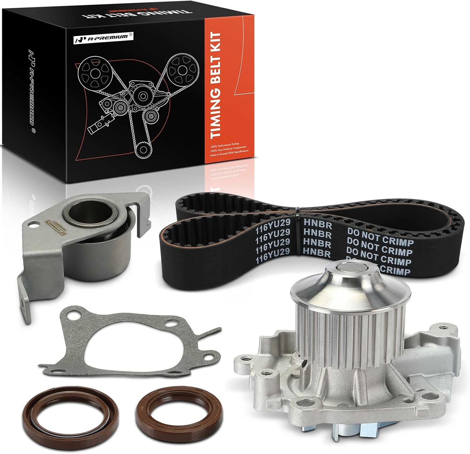 A-Premium Engine Timing Belt Kit with Water Pump Compatible with Mitsubishi Mirage 1997-2002 - 1.8L