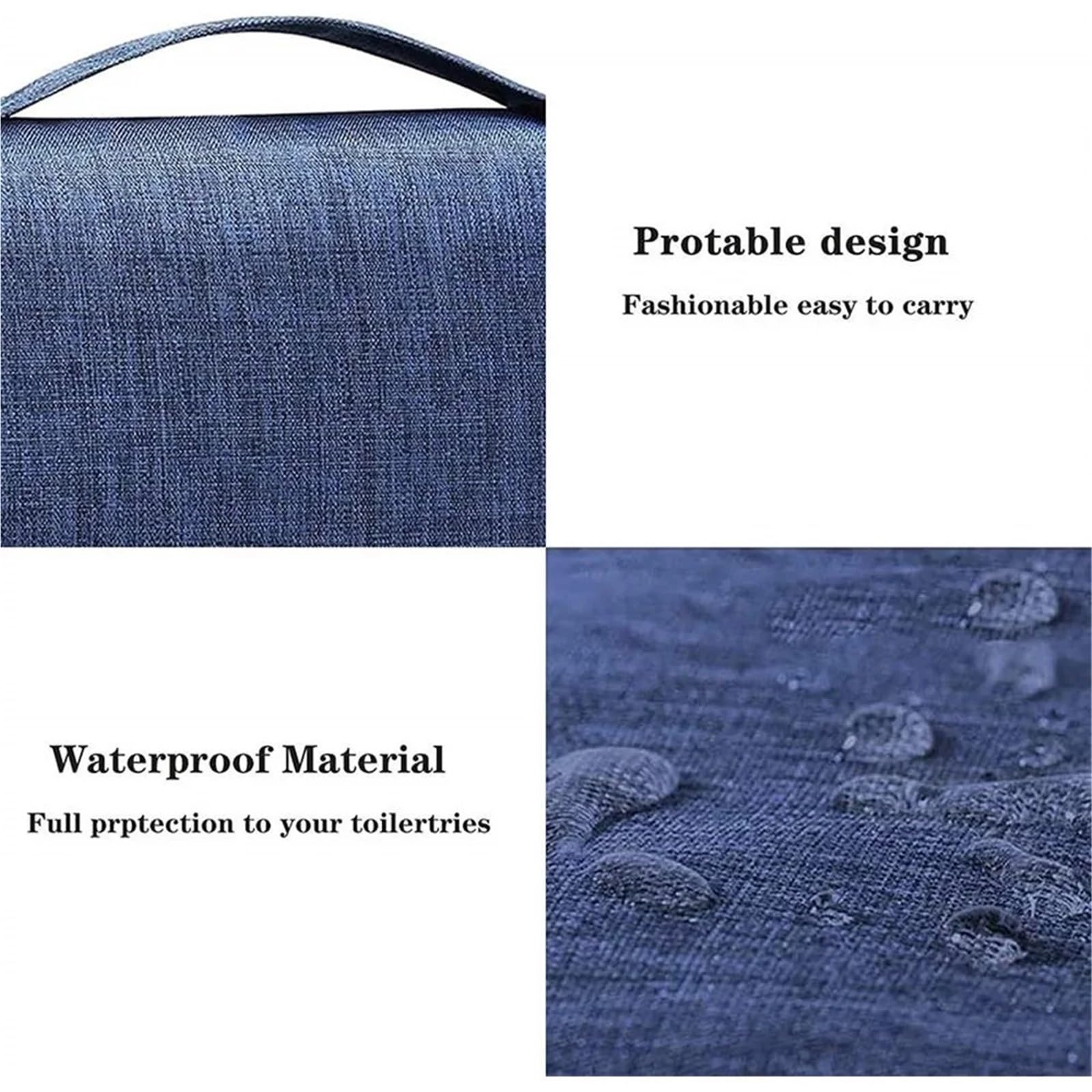 Neceser De Viaje Neceser portátil con gancho colgante impermeable for mujer, bolsa de almacenamiento de cosméticos for baño, estuche de maquillaje de viaje de gran capacidad for hombre Para Viajar(Bla