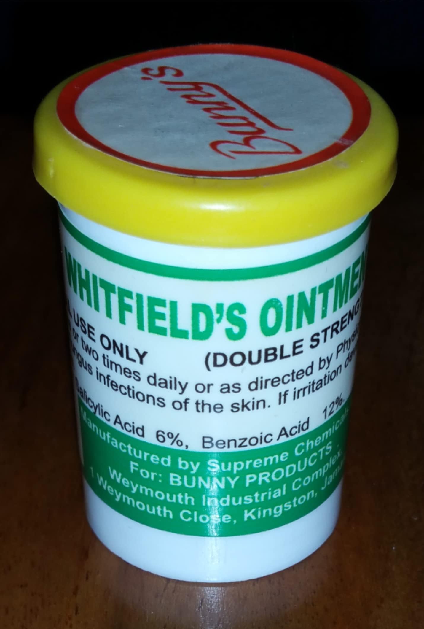 Bunny's Jamaican Whitfield's Ointment 28g, Double Strength, Treatment for Fungus Infection of The Skin, White, 0.98 Ounce (Pack of 1)