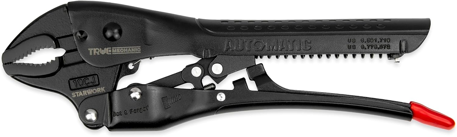 STARWORK TRUE MECHANIC™ Automatic Curved Jaw Locking Pliers 10-inch