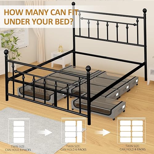 Miniatura 5 de Almacenamiento grande debajo de la cama con ruedas, contenedores de almacenamiento debajo de la cama, organizador de almacenamiento de zapatos