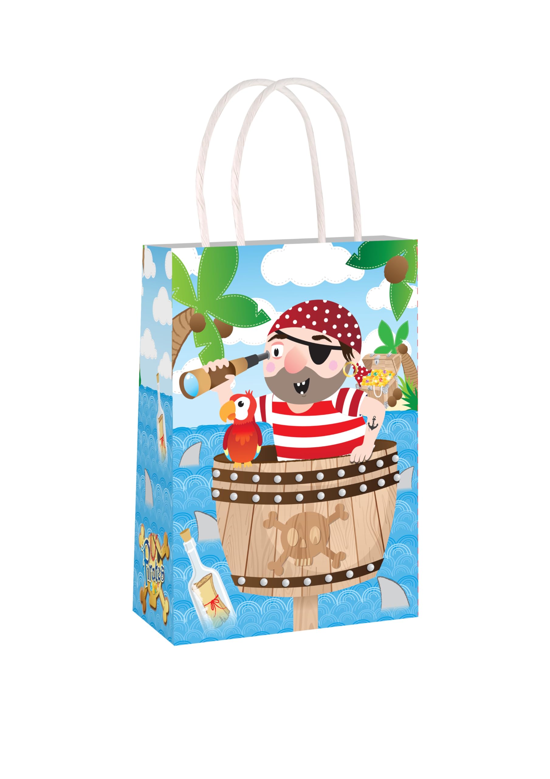 Henbrandt 24 x Pirate Party Bags with Handles - Kids Party Favour Bags