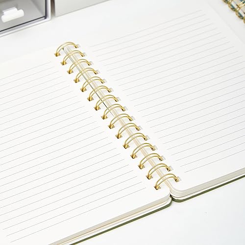 Miniatura 1 de Oneirom, cuaderno con espiral, 6.10 x 8.19 pulgadas, cuaderno rayado con bolsillos interiores y 160 páginas, tapa de cuero sintético, cuaderno de