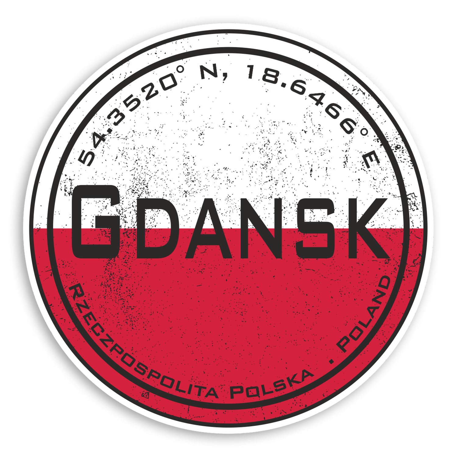 2 x 10cm Gdansk Poland Vinyl Stickers - Flag Travel Sticker Luggage #20561 (10cm Wide)