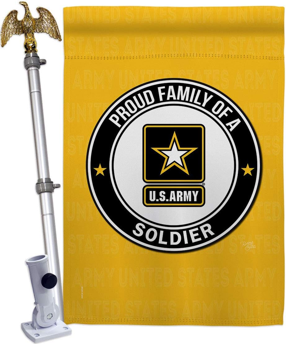 Army Proud Family Soldier House Flag Armed Forces Rangers United State American Military Veteran Retire Official Small Decorative Gift Yard Banner Double-Sided Made In USA 28 X 40