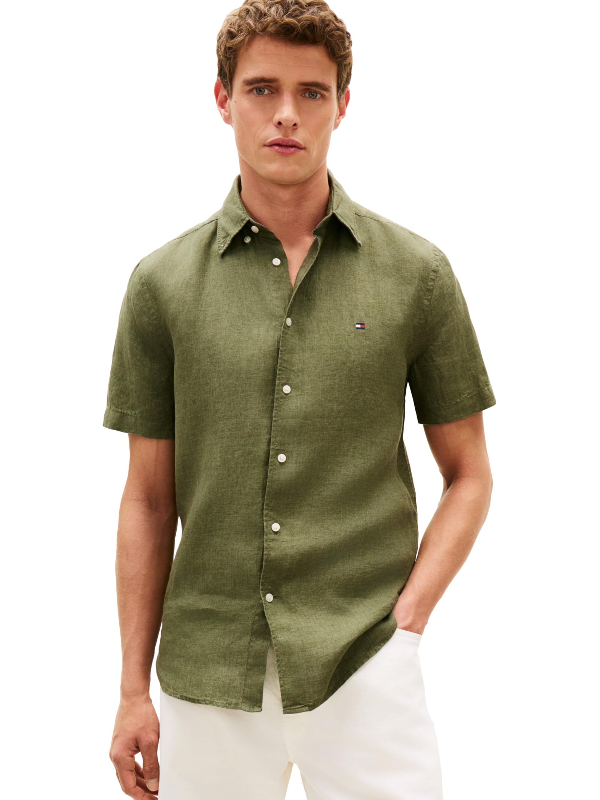 Tommy Hilfiger Short Sleeve Linen Button Down