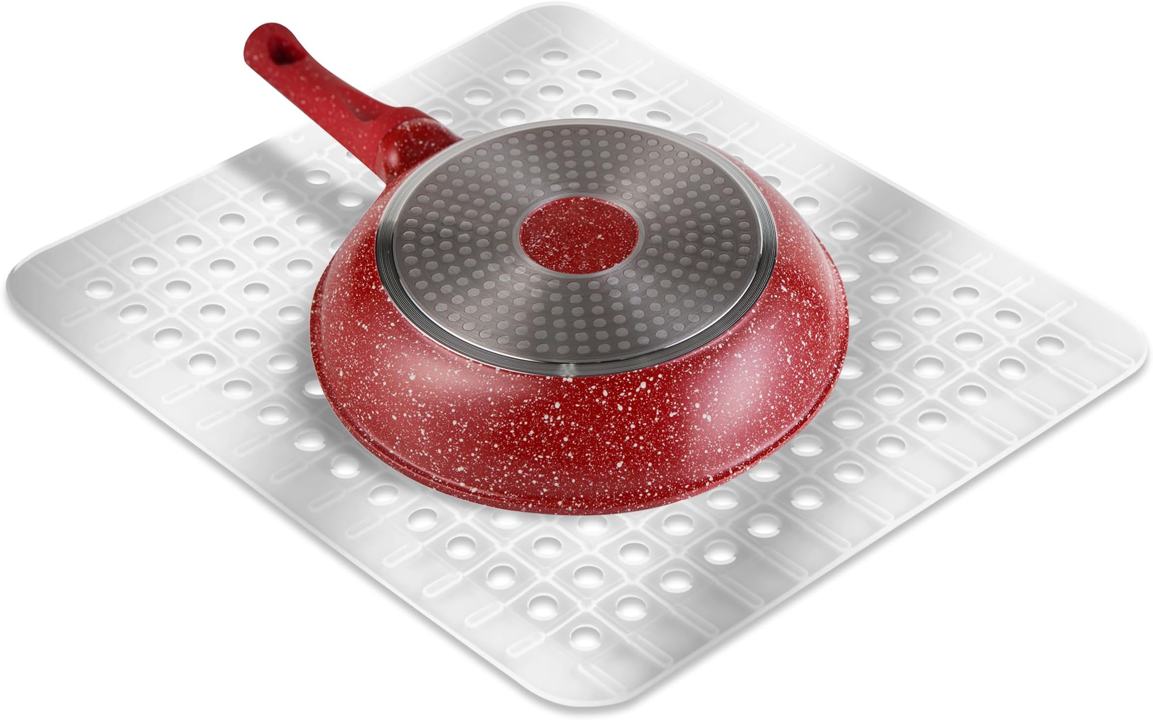 Clear Sink Mat - 10.5โ x 12โ - Heavy Duty PVC, Non-Slip, Dishwasher Safe, BPA-Free Sink Protector, Durable, Cut to Fit, Small Sink Mat for Dishware Protection, Kitchen & Bathroom Sink