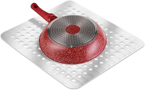 Better Houseware Clear Sink Mat - 10.5 x 12 - Heavy Duty PVC, Non-Slip, Dishwasher Safe, BPA-Free Sink Protector, Durable, Cut to Fit, Small Sink Mat for Dishware Protection, Kitchen & Bathroom Sink