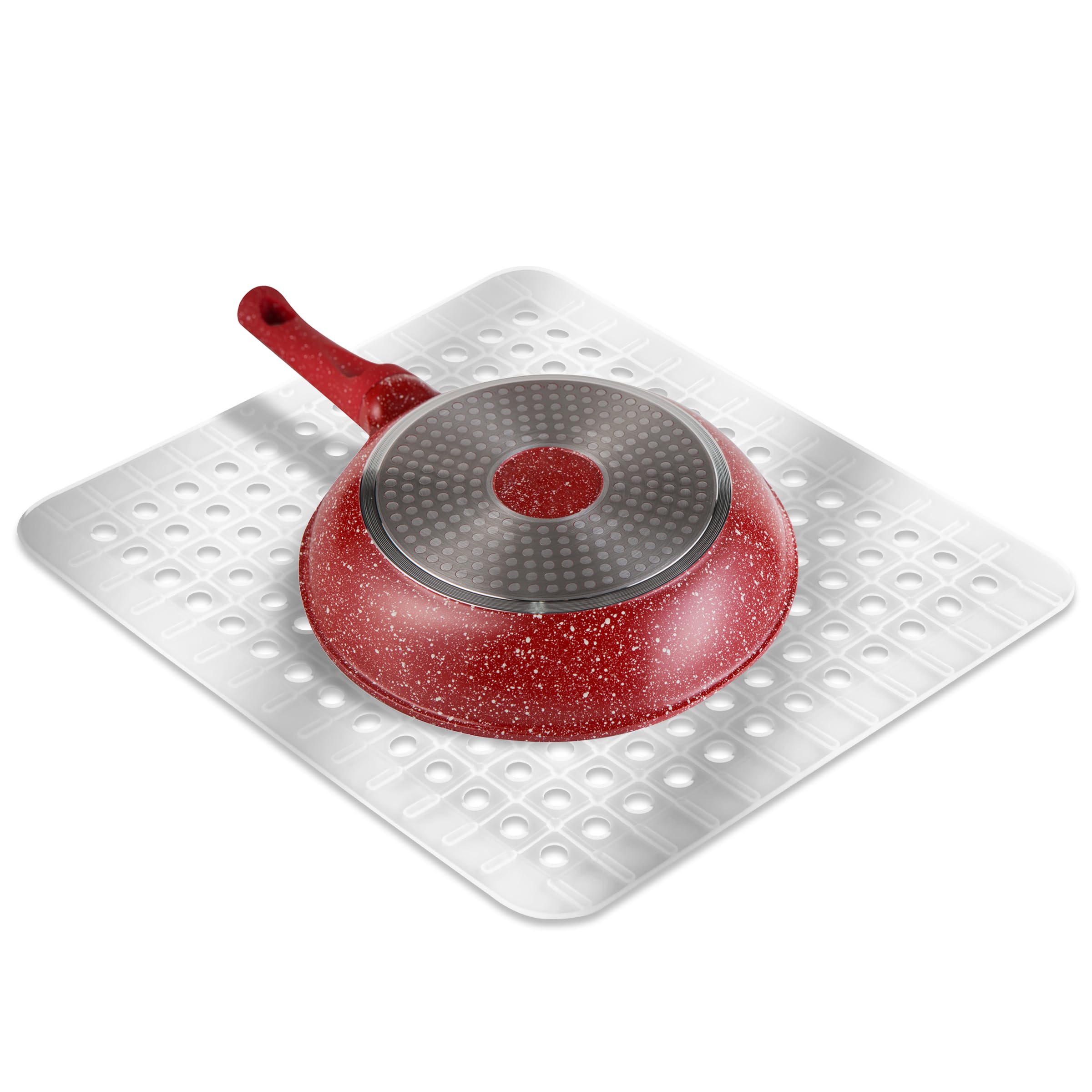 Better Houseware Clear Sink Mat - 10.5” x 12” - Heavy Duty PVC, Non-Slip, Dishwasher Safe, BPA-Free Sink Protector, Durable, Cut to Fit, Small Sink Mat for Dishware Protection, Kitchen & Bathroom Sink