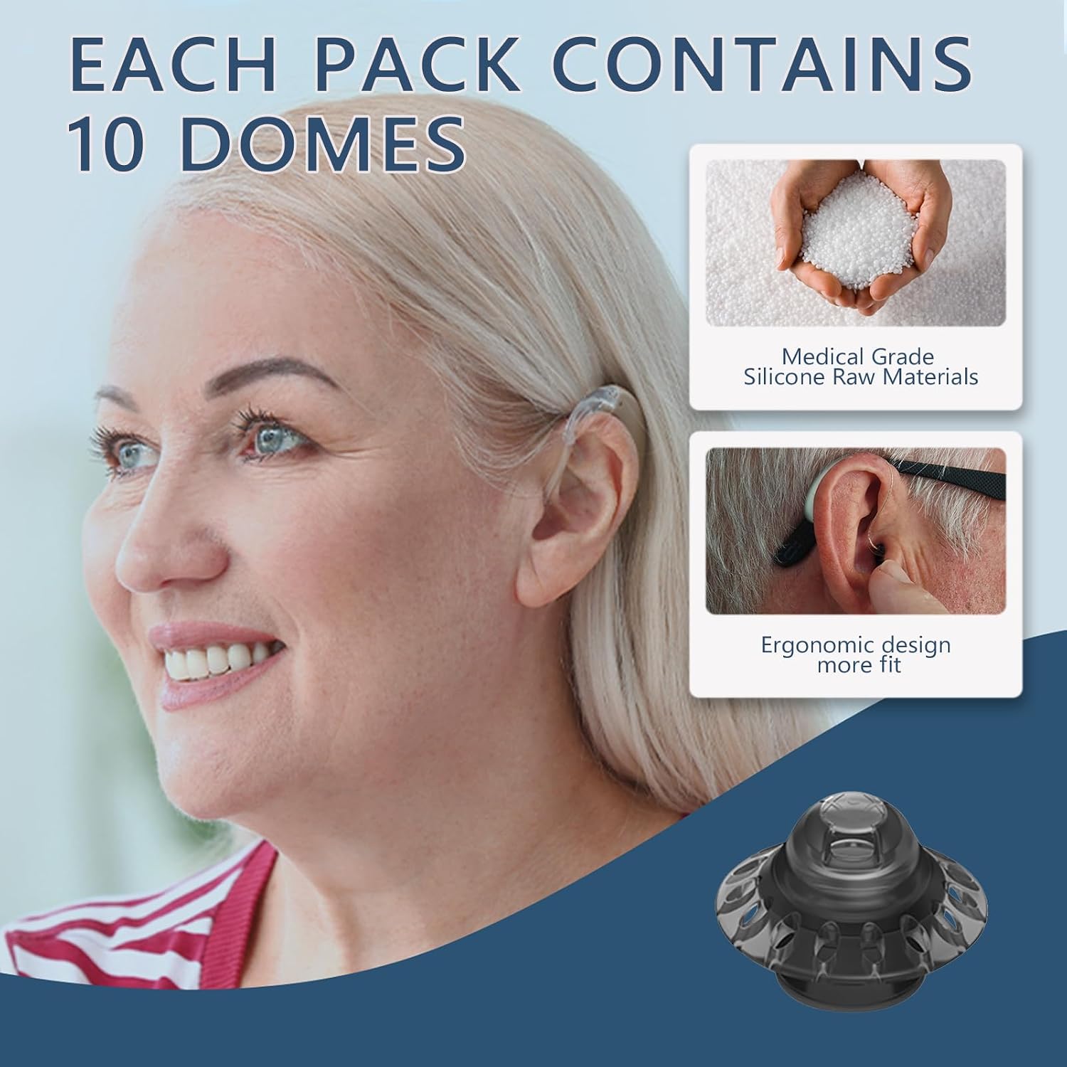 20pcs Phonak Open Hearing Aid Domes Small Size(0.29 Inch=7.5mm) Ideal for Phonak Audeo Marvel Paradise Lumity Hearing Aid Accessory,Phonak Hearing Aid Accessories