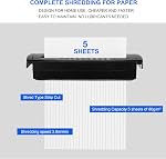 Moustache Professional Strip Cut Paper Shredder Without Wastebasket, Home Office 5-Sheet Strip-Cut Auto Shredder 2.65Gallons