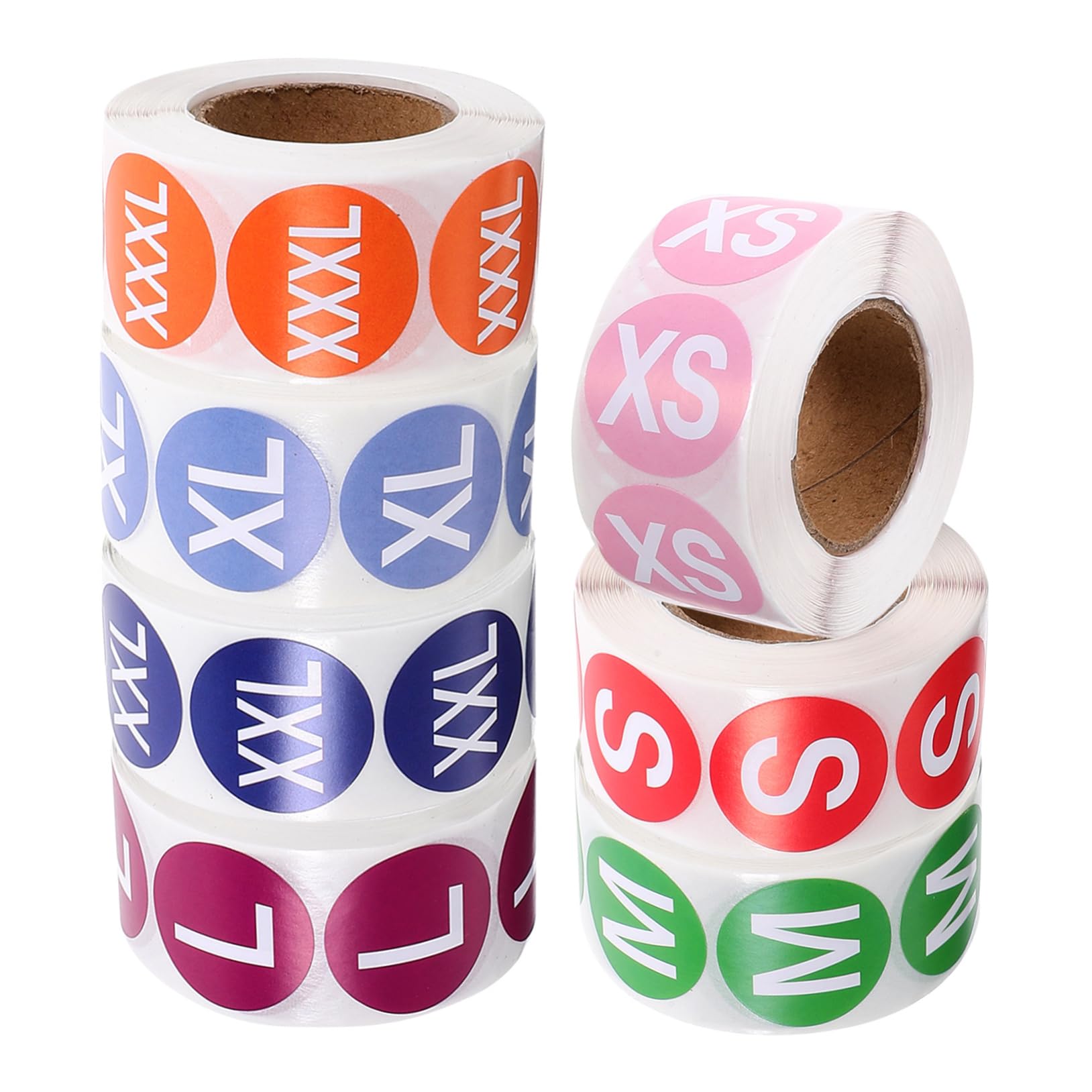 TEHAUX Lot De 4 Étiquettes Didentification De Vêtements Rondes Adhésives Faciles À Utiliser Pour La Vente Détail 7 Rouleaux X 4