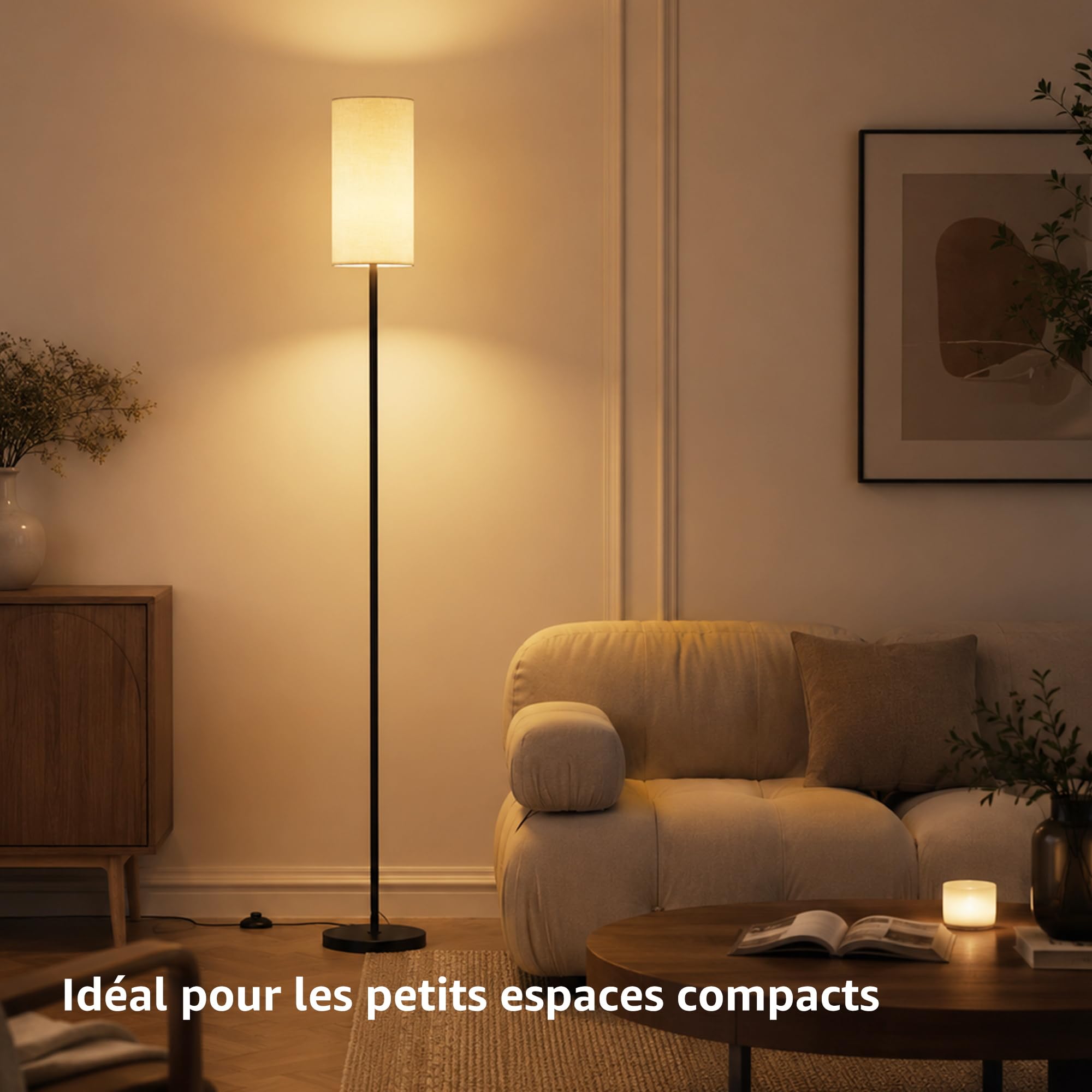 OHLUX Stehlampe Wohnzimmer Nowoczesna z lampą, Stehleuchte dla Schlafzimmer BLACK
