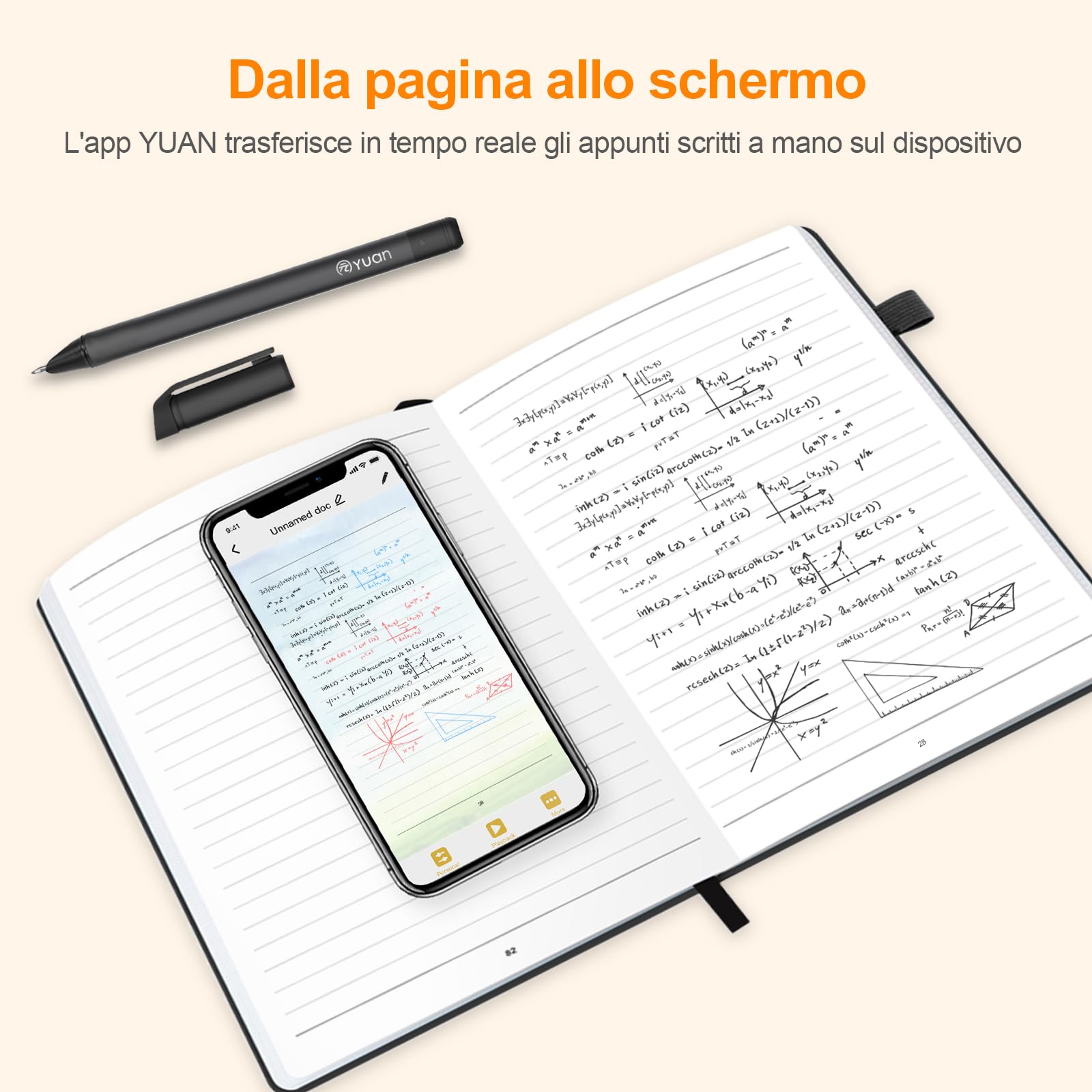 Yuan Smart Notebook con Smart Pen, Smart Writing Set, Taccuino Smart | Smart Writing Set Taccuino Digitale Intelligente Smart Sync Penna con APP, scrittura su carta reale con elaborazione digitale