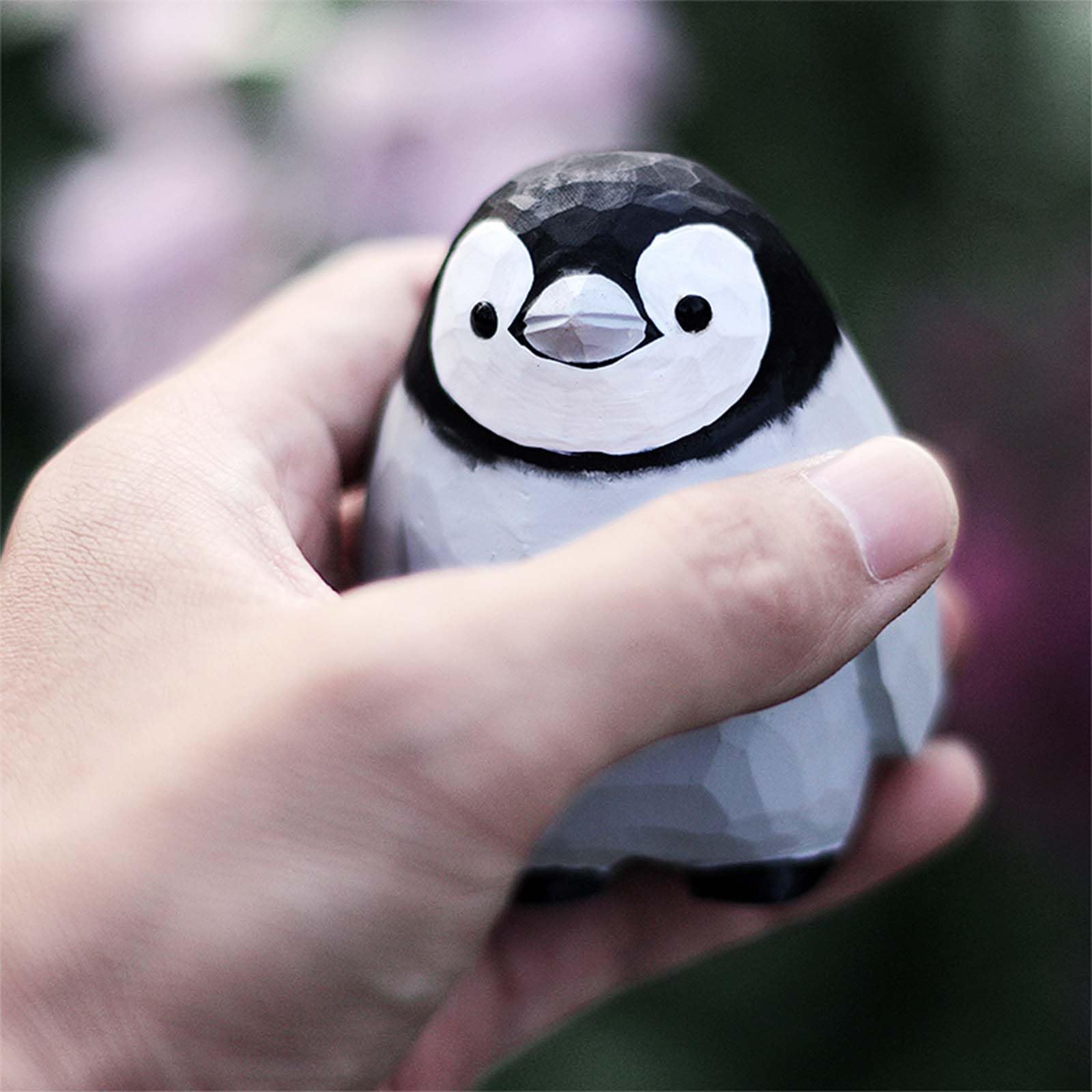 Amazon.co.jp: ペンギン 鳥の置物 木彫り インテリア雑貨 鳥 置物