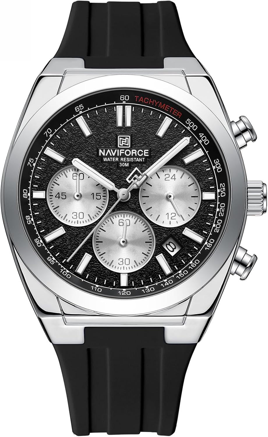 NAVIFORCE Watches for Men Multifunctional Chronograph Analog Quartz Waterproof Wirstwatch Silicone Strap Man Gifts