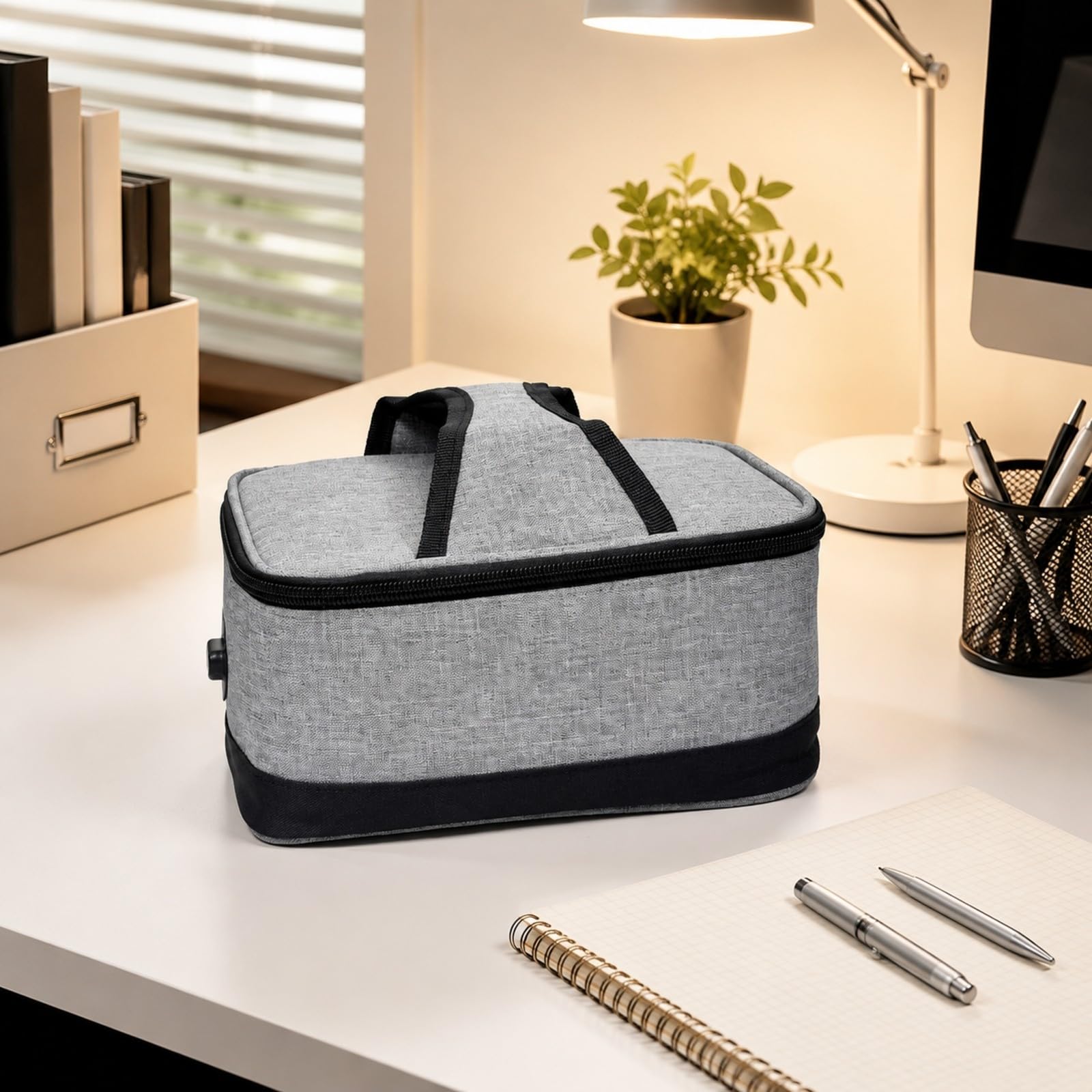 Borsa Termica in Tessuto Oxford Tile Borsa Termica Pieghevole Strutturato per Picnic, Viaggi, Lavoro, Rosso