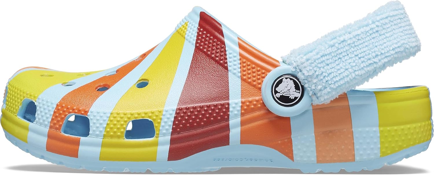 Crocs Kids' Classic Graphic Terry Cloth Backstrap Clog