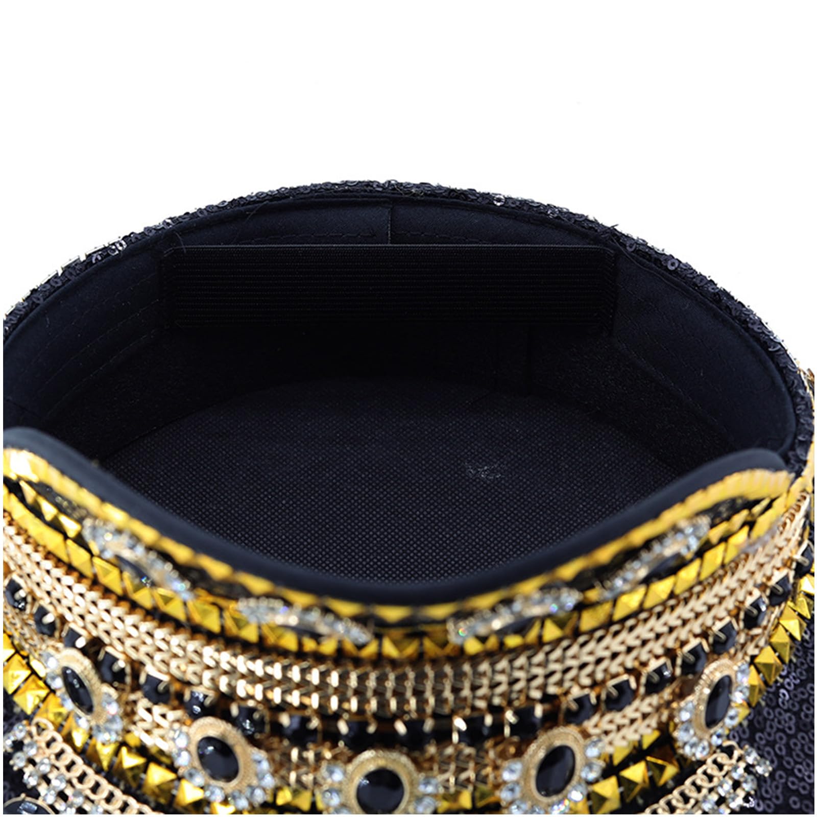 Chapeau de capitaine marin à strass à rivets pour jeunes adultes pour fête à thème festival de musique séance photo accessoire de festival de musique
